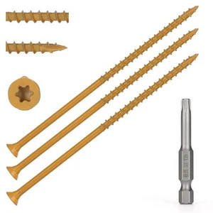 Wood Screws #10 x 5’’, T25 Star Torx Drive Flat Head Deck Screws, Tan, 42Pcs - Picture 1 of 6