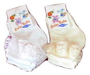 2 Pairs Short Socks Lace Baby Scotland Mulberry Thread Art. 156N Made In Italy - Picture 1 of 4