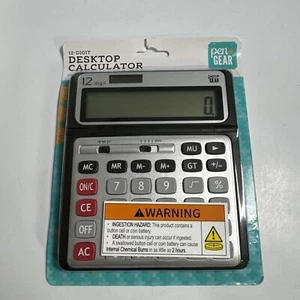 Pen + Gear 12 Digit Large Display Desktop Calculator Gray Office SS-9713 Sealed - Picture 1 of 8
