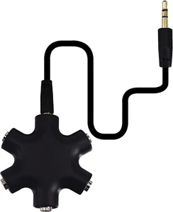 5-Way 3.5mm Headphone Splitter with Stereo Cable for Earphones & Audio Sharing - Picture 1 of 7