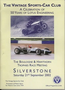 VSCC Silverstone 50 Years of Lotus Celebration meeting programme 21st Sept. 2002 - Picture 1 of 3