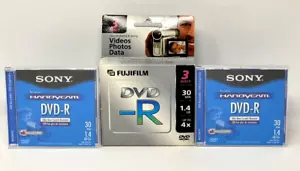 5x Handycam Mini DVD-R 30 min 1.4 Gb ( 2 Sony & 3 FujiFilm )Sealed New Unopened - Picture 1 of 8