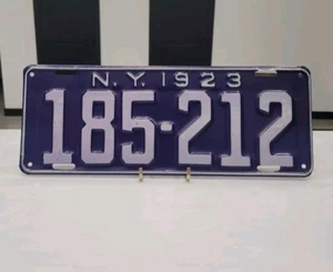 NEW YORK 1923 LICENSE PLATE ORIGINAL PAINT PLATE # 185-212 CLEAN - Picture 1 of 7