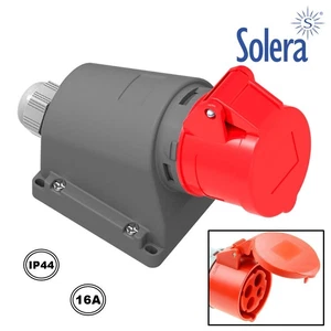 PRESA DA MURO INCLINATA CEE TRIFASE 4 POLI INDUSTRIALE 16A PROTEZIONE IP44 -- - Foto 1 di 2