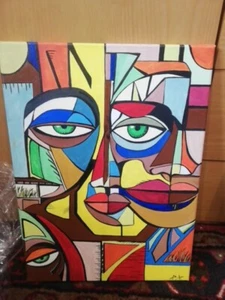 Quadro astratto dipinto a mano. Acrilico su tela. 30x40 - Foto 1 di 2