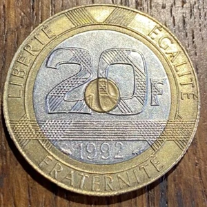 VERY BEAUTIFUL PIECE OF 20 FRANCS SAINT MICHEL 1992 (1008) V OPEN - Picture 1 of 2