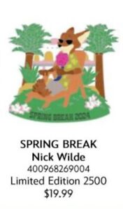 2024 Disney Parks Zootopia Nick Wilde Spring Break Pin LE 2500