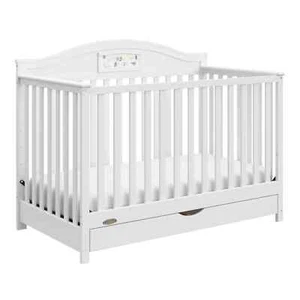 Cunas Para Bebes Convertible Cama Para Niños Marco Madera Cuna Blanco NUEVO - Imagen 1 de 9