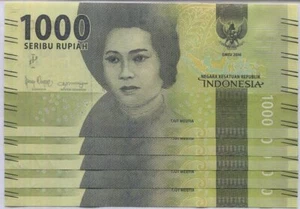 Indonesia 1000 Rupiah 2016/2018 P 154 Low 2 Digit Number 0000XX UNC Lot 5 PCS - Picture 1 of 2