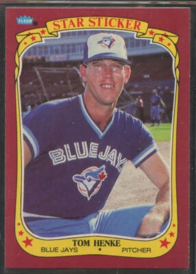 1986 Fleer Star Stickers #54 Tom Henke Toronto Blue Jays - Image 1 of 2