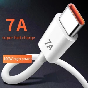 7A 100W Type C USB Cable Super-Fast Charge Cable for Huawei Xiaomi Sams~m' G1 - Picture 1 of 16
