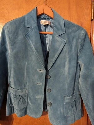 Chaqueta de gamuza verde azulado talla 8 para mujer Foto 1 de 4