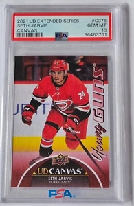 2021-22 Upper Deck Canvas Young Gun #C376 Seth Jarvis graded PSA 10 GEM MT!!! - Bild 1 von 2