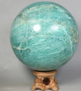 Esfera de piedra de cristal de cuarzo amazonita natural de 2,25 lb muestra/soporte - Imagen 1 de 12