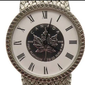 Rare, very good condition, Canada coin watch vintage wristwatch, platinum FromJP - Picture 1 of 6