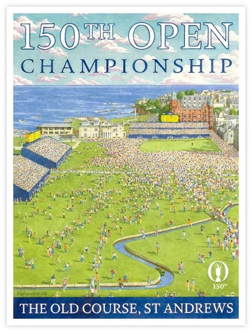 Lee Wybranski Limited Edition 2022 British Open Poster St. Andrews Golf 150th Cover