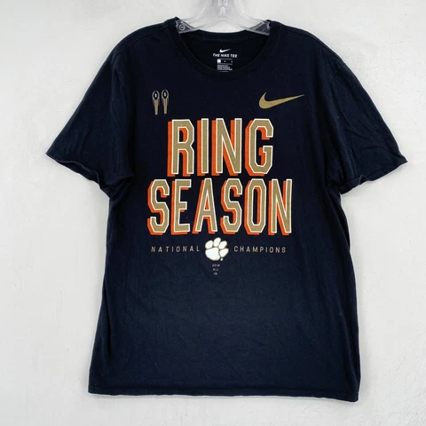 Clemson Tigers T Shirt Size Large 2018 National Champions Ring Season Nike Tee Cover