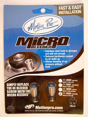 Micro sangrador Motion Pro Fork, M5x0.8, prata Kayaba KYB garfos invertidos sangradores - Imagem 1 de 4