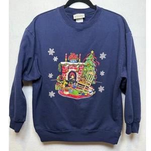 Vintage Basic Editions Holiday Christmas Sweatshirt, Size XL  - Picture 1 of 3