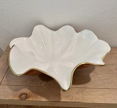 Rare Beatriz Ball Encanto Aries Large Luxury Bowl With White/Peach/Gold Accent - Image 1 of 4