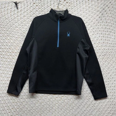 Suéter Spider Media Cremallera Para Hombre Talla M Negro Verde azulado Esquí Snowboard Pullover Foto 1 de 4