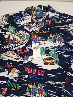 Polo Ralph Lauren Sportsman 1967 Estadio Polo Esquí Vacaciones Sun Valley Camisa Grande Foto 1 de 4
