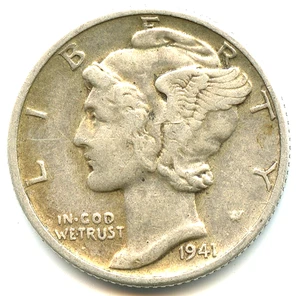 USA One Dime Silber Mercury 1973 D Nr.5744 - Bild 1 von 2