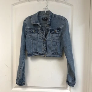 Vintage Women's Cropped Angels Jean Jacket Size M AAA3439 - Picture 1 of 3