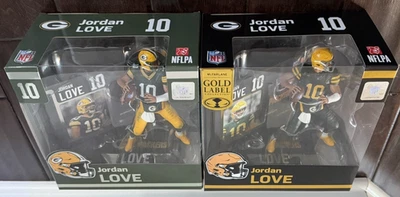 Juego de 2 figuras Jordan Love McFarlane Chase Gold Rush + Home Green Bay Packers Nuevo Foto 1 de 4