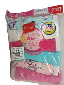 Hanes Toddlers Girls Brief Panties Underwear 6 Pack Size 2T/3T New - Picture 1 of 10