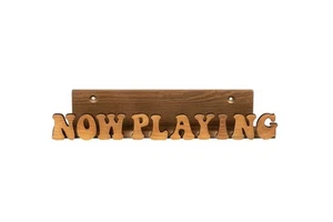 Now Playing Vinyl Record Stand - Display Wall Mount Solid Wood Album Shelf Br... - Picture 1 of 7