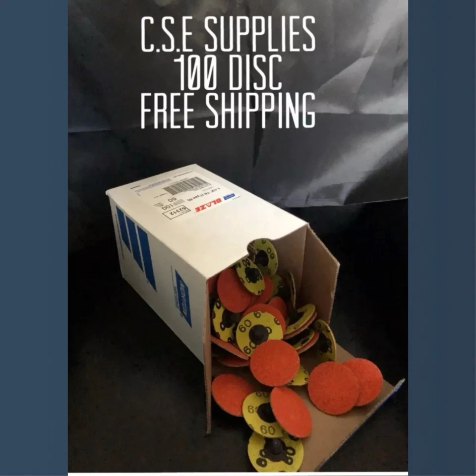 100 DISC LOT Norton Roloc Abrasive Sanding Die Grinder Discs  1 1/2” 60 Grit. - Image 1 of 1