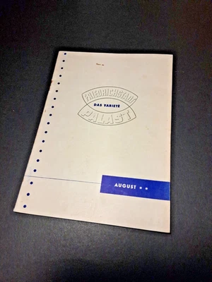 1954 aug. BERLIN programm FRIEDRICHSTADT PALAST VARIETÉ zauberkünstler KASSNER - Bild 1 von 4