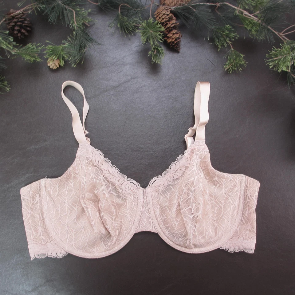 Sujetador Wacoal para mujer 40DD beige encaje con aros sin forro cobertura completa transparente 855295 Foto 1 de 4