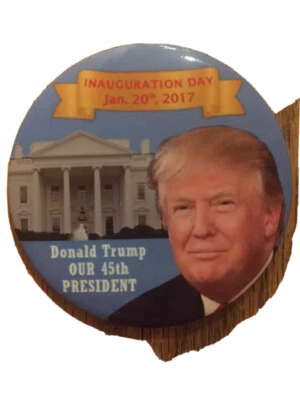 Prendedor de botón clásico de la Casa Blanca del día de inauguración del presidente Donald Trump 2017 3" Foto 1 de 3