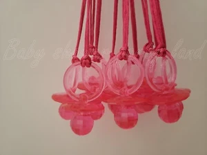 12 Fancy Pacifier Necklaces Baby Shower Game Favors Prizes Decorations Recuerdos - Picture 1 of 5