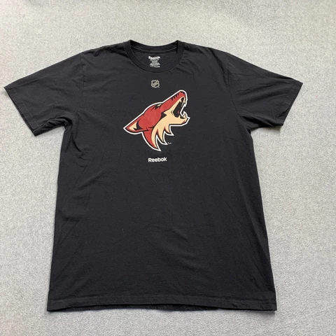 Phoenix Coyotes Shirt Adult Large Black Reebok NHL Hockey Mascot Athletic Mens Cover