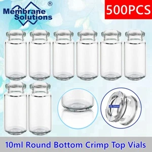 500- 10ml Crimp 20mm Clear Headspace Vials LAB Storage Glass Bottle No Caps Vial - Picture 1 of 17