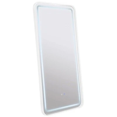 WHITE RECTANGULAR 6' STANDING MIRROR WITH LED LIGHTS & BLUETOOTH SPEAKER - Image 1 of 4