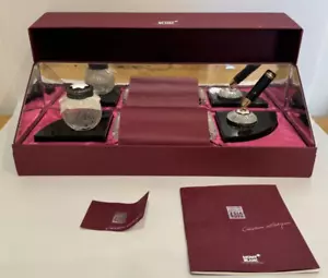 Schreibtisch Set MONTBLANC 1991 Creatión Lalique 149 STIFTSTÄNDER TINTENFASS & LÖSCHER - Bild 1 von 10