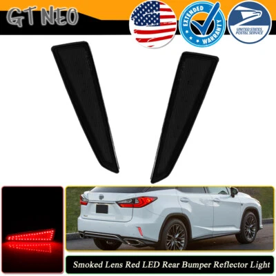 Smoke Rear Bumper Reflector LED Marker Brake Lights For 16-20 Lexus RX350 RX450h - Image 1 of 4