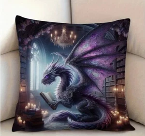 DRACHENKISSEN, Drachen Plüschkissen, Drachen Dekokissen mit Kisseneinlage - Bild 1 von 3