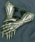 Gauntlet Medieval Gloves Pair Brass Accents Knight Crusader Armor Steel Gloves