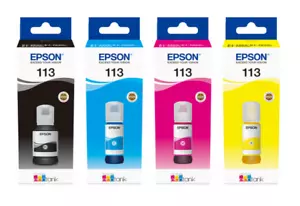 Genuine Epson 113 Multipack Ecotank Ink Bottles for Epson ET-5170 ET-5150 CMYK - Picture 1 of 1