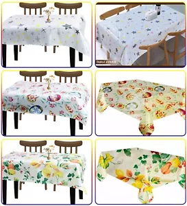Wipe Clean Tablecloth PVC Vinyl Cover Wipeable Waterproof Table Cloth Protector - Picture 1 of 60