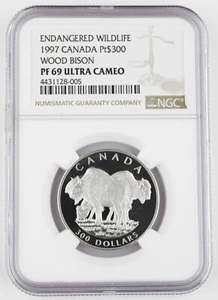 Canada 1997 $300 1 Oz Platinum Proof Coin NGC PF69 UC Wildlife - Wood Bison - Picture 1 of 4