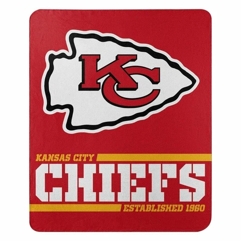 Northwest NFL Kansas City Chiefs Split Wide Fleece Throw Blanket 60" x 50" New Cover