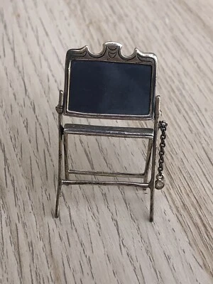 Microfusione Lavagna Scolastica In Argento 925 Vintage In Miniatura, Medusa Oro  - Immagine 1 di 4