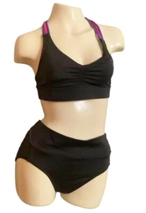 Soma Bikini 2pc set Small Strappy Crisscross back Fold over hipster or hi waist - Picture 1 of 9