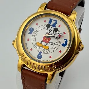 Vintage Lorus Mickey Quartz Watch V421 Women Happy Birthday Musical New Battery - Picture 1 of 6